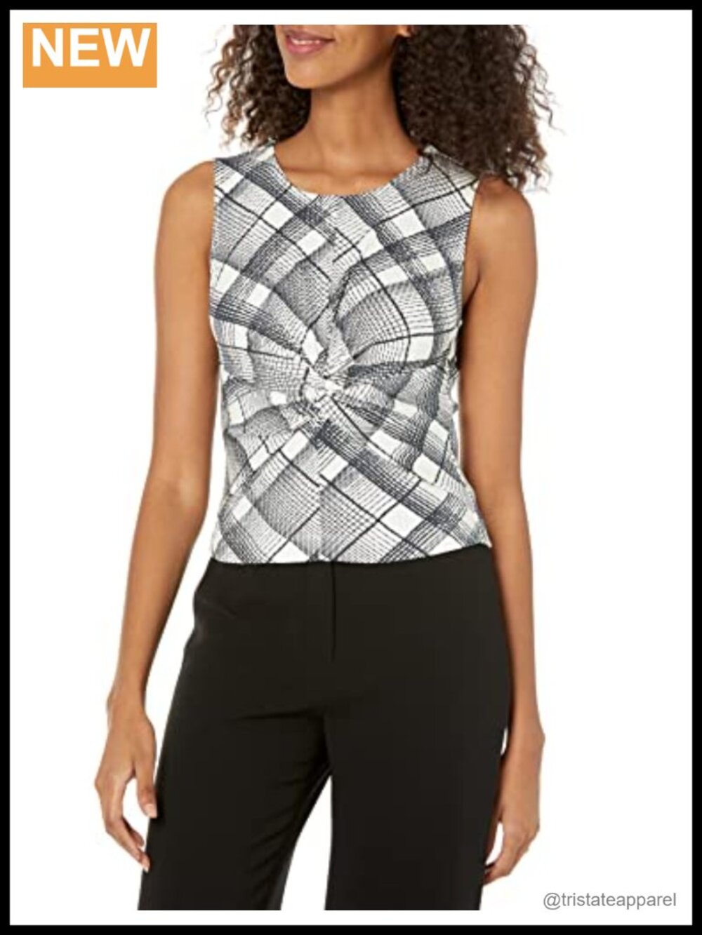 Club Monaco Printed Rib Sleeveless Blouse Women's Pull-On